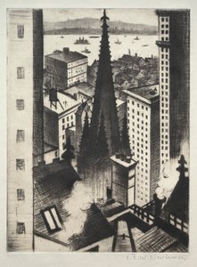New York Tapınağı by Christopher Richard Wynne Nevinson