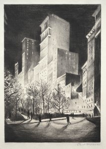Üç AM: Madison Avenue'den Bir Köşe (02:00 New York ve Metropolis olarak da bilinir) by Christopher Richard Wynne Nevinson