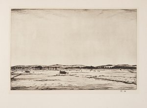 Sussex Downs, pub. 1926. by Christopher Richard Wynne Nevinson