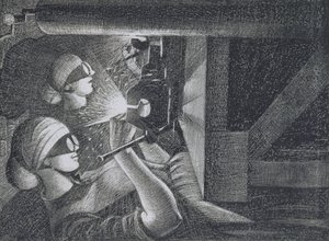 Asetilen Kaynakçıları, 1917 (aşındırma ve kuru nokta) by Christopher Richard Wynne Nevinson