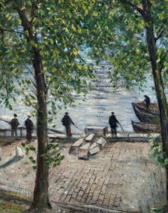 Seine Nehri'ndeki Balıkçılar, 1939 by Christopher Richard Wynne Nevinson