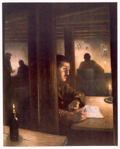 Tugay Karargahı İçinde, Cephedeki İngiliz Sanatçılardan, Batı Cephesinin Devamı, 1918 by Christopher Richard Wynne Nevinson
