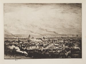 Londra, Parliament Hill#39;den, yayın.1923 (gravür) by Christopher Richard Wynne Nevinson