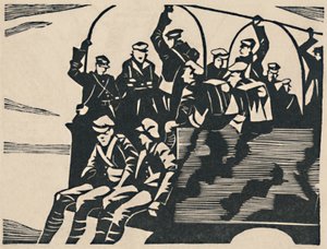 Kamyon Atlayıcıları, 1919 by Christopher Richard Wynne Nevinson