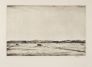 Sussex Downs, pub.1926 (gravür) by Christopher Richard Wynne Nevinson