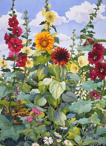Gülhatmi ve Ayçiçekleri, 2003 (kağıt üzerine suluboya) by Christopher Ryland