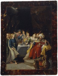 Belşatsar Bayramı, tarih yok (bakır üzeri yağ) by Circle of Frans Francken the Younger