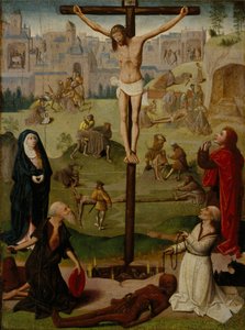 Aziz Jerome ve Aziz Dominic ile Çarmıha Gerilme ve Tutkudan Sahneler by Circle of Geertgen tot Sint Jans