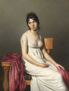 genç bir kadın portresi by Circle of Jacques Louis David