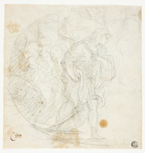 Tanımlanamayan İncil Sahnesi (recto); Eskizler (verso)