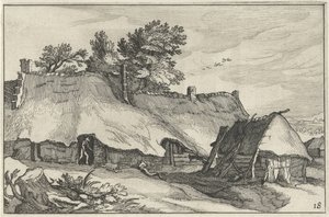 Çiftlik ve küçük ahır Çiftlikleri olan manzaralar (dizi başlığı) by Claes Jansz. Visscher (II)