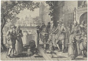 Zengin çocuklar, fakir ebeveynler by Claes Jansz. Visscher (II)