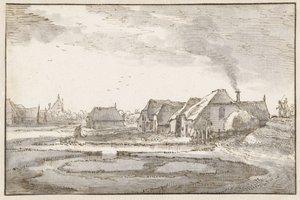 Braakjes yakınlarındaki Spaarndammerdijk by Claes Jansz. Visscher (II)