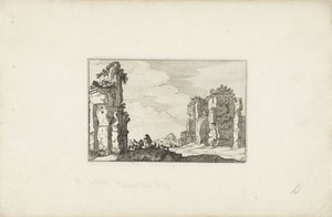 Bir Harabede İki Çoban Harabelerle İtalyan Manzaraları (dizi başlığı) Variae, Romanae'yi antikalaştırıyor (nesnedeki seri başlığı) by Claes Jansz. Visscher (II)