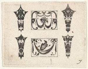 İki Yatay Panelli ve Dört Çerçeveli Blackwork Baskı, yakl. 1620.
