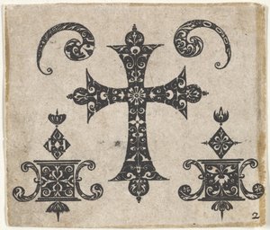 Latin Haçlı ve Küçük Motifli Kara İş Baskısı, yakl. 1620. by Claes Jansz Visscher
