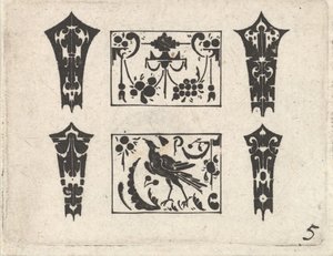 Simetrik Schweifwerk Desenli Siyah İş Baskısı, yakl. 1620. by Claes Jansz Visscher