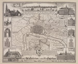 şehir ve ana binaların izahname ile Antwerp Planı