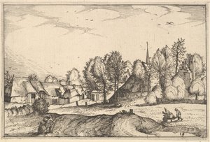 Bir Köye Giden Yol, Brabant Dükalığı Bölgeleri ve Villalarından 19 numaralı plaka, yaklaşık. 1610 by Claes Jansz Visscher