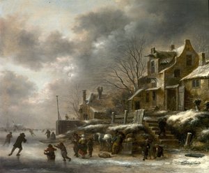 Kış Manzarası, Artistik Patinajlı Nehir, 1671