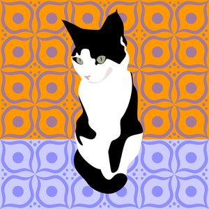 Fas Fayansları Üzerinde Kedi