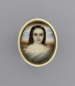 Bir Kızın Portresi, c.1852 (fildişi üzerine suluboya) by Clarissa Peters