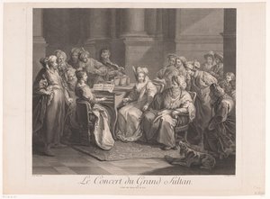 Sultan için konser Le Concert du Grand Sultan (nesne üzerindeki başlık) by Claude Antoine Littret de Montigny