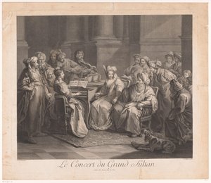 Sultan için konser Le Concert du Grand Sultan (nesne üzerindeki başlık) by Claude Antoine Littret de Montigny