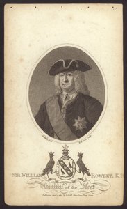 Sir William Rowley, İngiliz amiral (gravür) by Claude Arnulphy