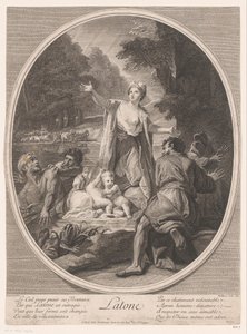 Leto köylüleri kurbağaya dönüştürüyor Latina (nesne üzerindeki başlık) by Claude Dubosc