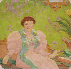 Pembe Elbiseli Genç Kadın; Jeune femme a la robe rose, 1893 dolayları (tuval üzerine yağlı boya)