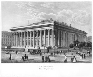 Borsa ve Ticaret Mahkemesi, Paris, bir dagerreyotipin ardından, 1840 dolayları by Claude Hilaire Alphonse Chamouin