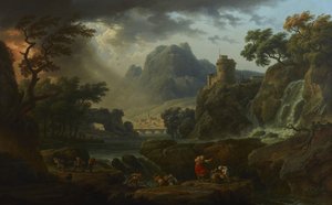 Yaklaşan Fırtınalı Bir Dağ Manzarası by Claude Joseph Vernet