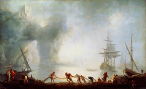 Capri üzerinde şafak. Sis, c1745. by Claude Joseph Vernet