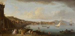 Napoli, körfeze güneyden bir görünüm, c.1742 (tuval üzerine yağlı boya) by Claude Joseph Vernet