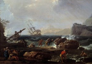 Batık sahnesi Joseph Vernet (1714-1789) tarafından 18. yüzyıl Montpellier, Musee Fabre by Claude Joseph Vernet
