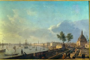 Bordeaux limanı surları ile boyama Joseph Vernet (1714-1789) 18. yüzyıl. Paris. Deniz Müzesi by Claude Joseph Vernet