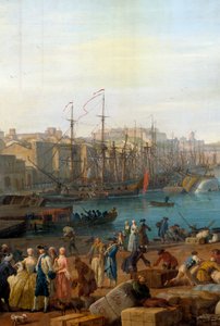 18. yüzyılda Marsilya limanı Malların boşaltılmasını temsil eden detay. Joseph Vernet (1714-1789) tarafından yapılan boyama by Claude Joseph Vernet