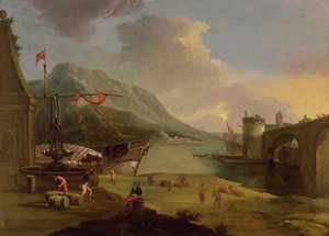 Miken Boğazlarında Boşaltma Kadırgaları by Claude Joseph Vernet