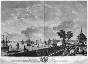 Charles Nicolas Cochin the Younger tarafından oyulmuş "Les Ports de France" serisi Chateau Trompette