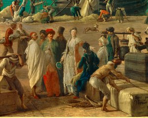 detay: 18. yüzyılda Marsilya limanı”” Malların boşaltılmasını temsil eden detay. Joseph Vernet