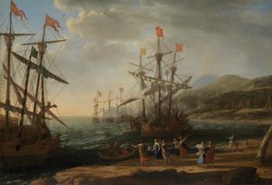 Filolarını Ateşe Veren Truvalı Kadınlar, 1643 dolayları (tuval üzerine yağlı boya) by Claude Lorrain
