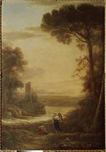 Tobie (Tobit) ve Başmelek Raphael (1639, tuval üzerine yağlı boya) ile manzara by Claude Lorrain