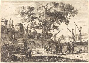 Bir Sanatçı ile Sahil Manzarası (Le dessinateur) by Claude Lorrain
