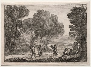 Country Dance Küçük Plakalı Manzara, c. 1637. by Claude Lorrain