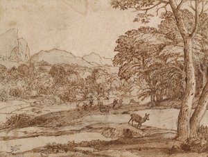 Bir Geyik Sürüsü ile Manzara, 1666 by Claude Lorrain