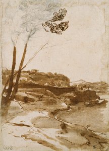 Tiber boyunca uzanan yol, c1635-1640 by Claude Lorrain