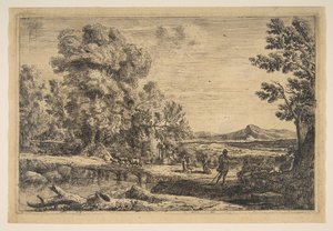 Rebecca ve Eliezer, yak. 1638-41. by Claude Lorrain