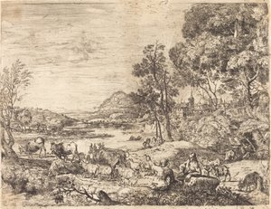 Bir Manzarada Sohbet Eden Çoban ve Çoban (Berger et bergère conversant) by Claude Lorrain