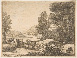 Bir Manzarada Sohbet Eden Çoban ve Çoban, yaklaşık. 1651. by Claude Lorrain
